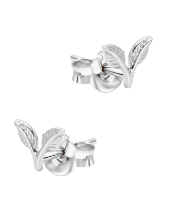 Twin Leaves Silver Stud Earring STS-6894